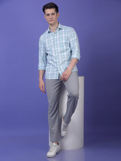 Green Checked 100% Cotton Shirt