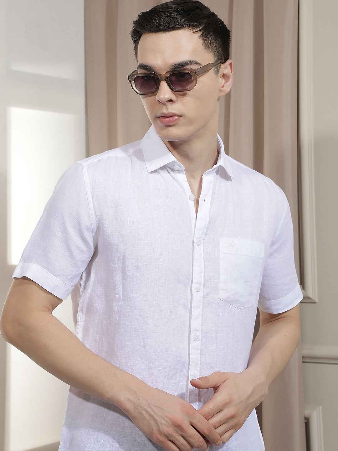 Crisp White Linen Shirt