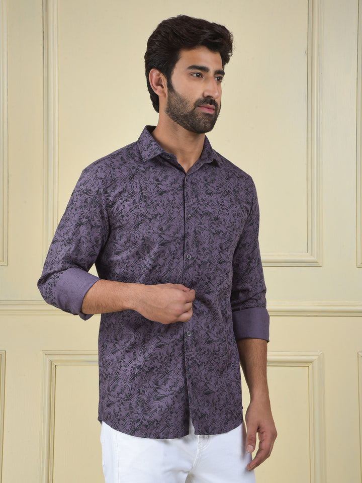 Purple Floral Print Shirt