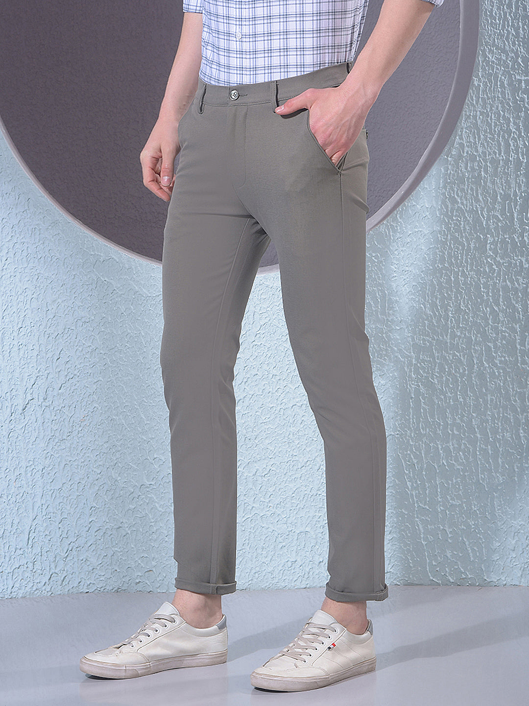 Beige Trousers-Men Trousers-Crimsoune Club
