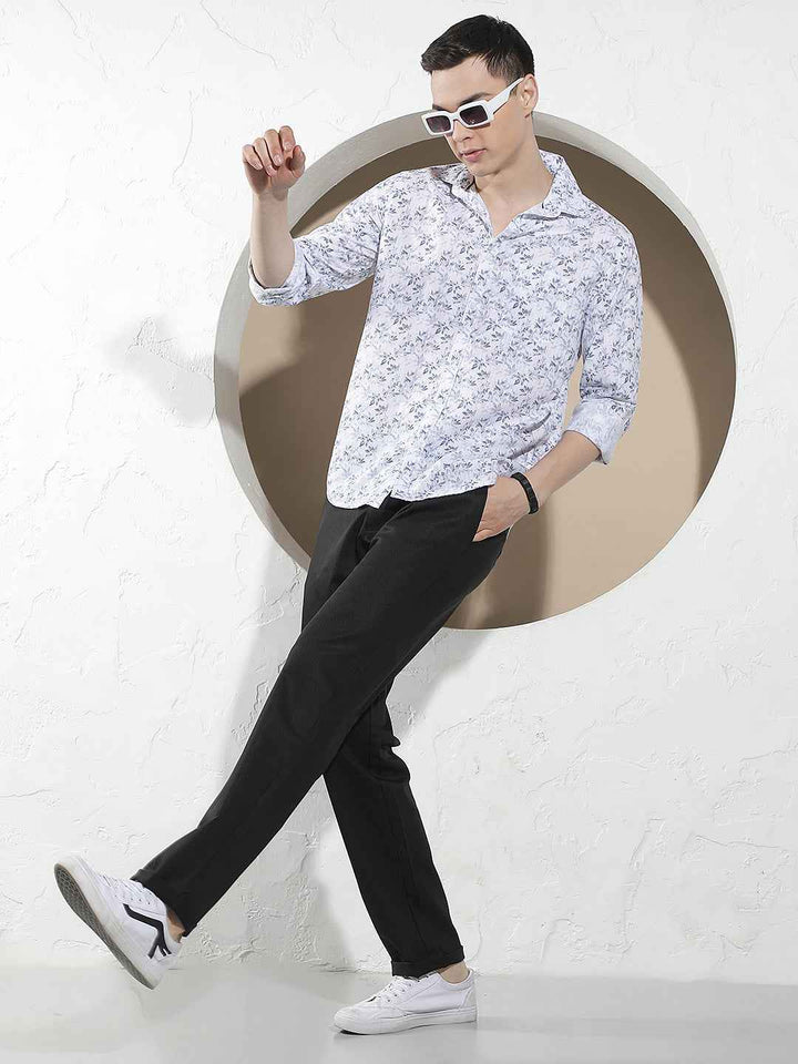 Blue Floral Print Shirt