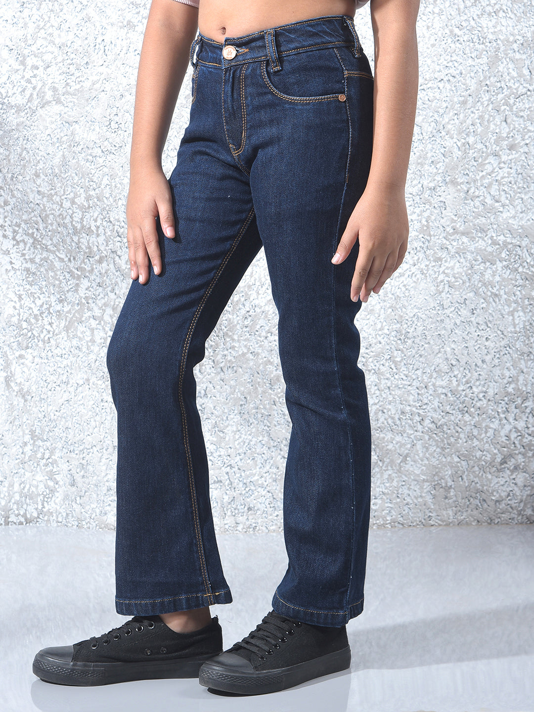 Casual Blue Bootcut Jeans