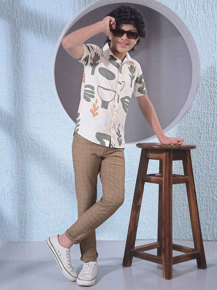 Green Abstract Print Shirt