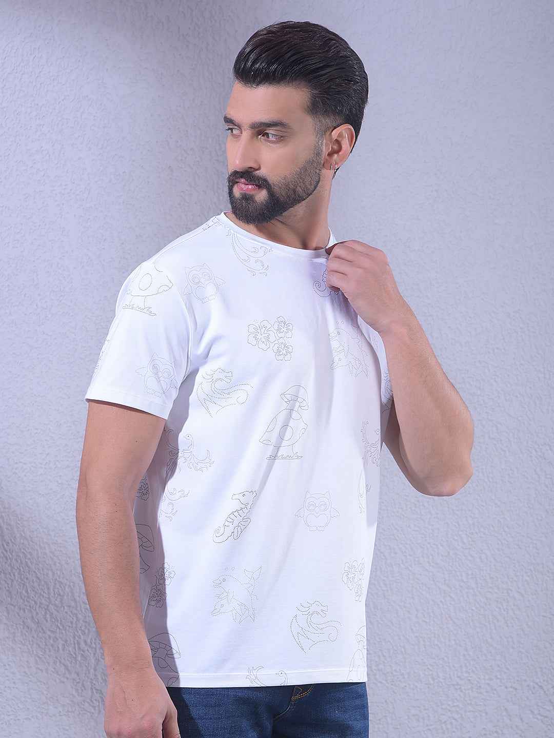 White Printed T-Shirt