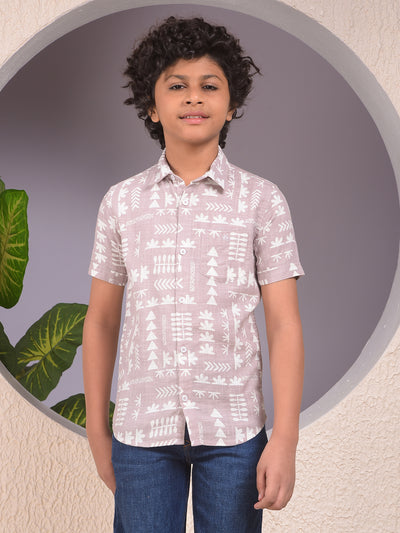 Purple Printed 100% Cotton Shirt