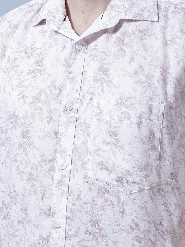 Purple Floral Print Shirt