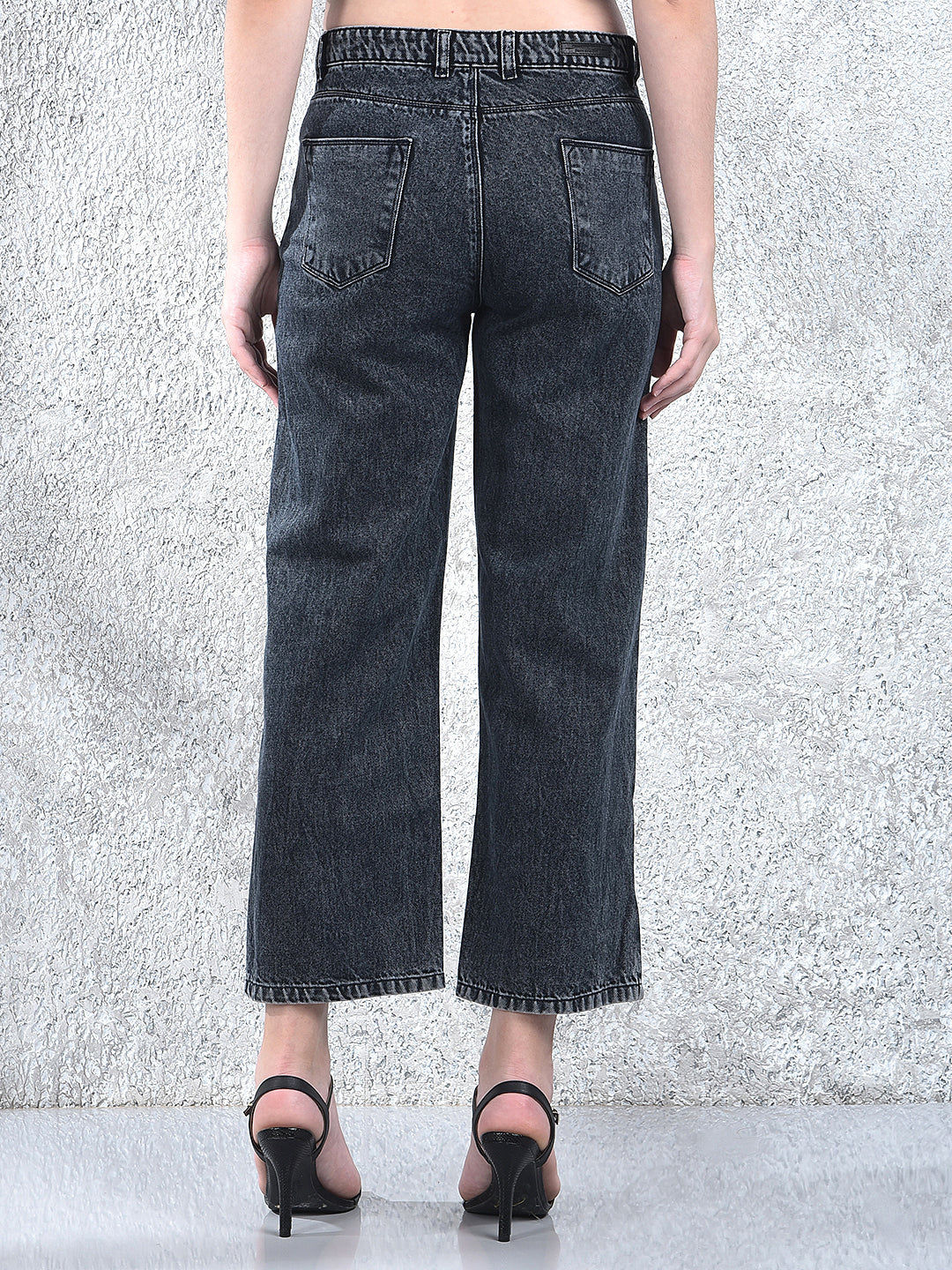 Grey Wide Leg 100% Cotton Jeans
