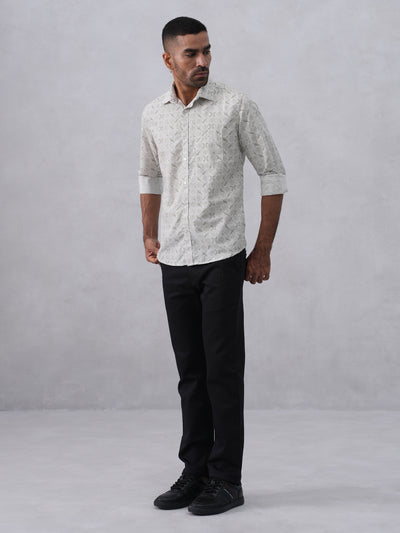 Vivid Green Printed Shirt