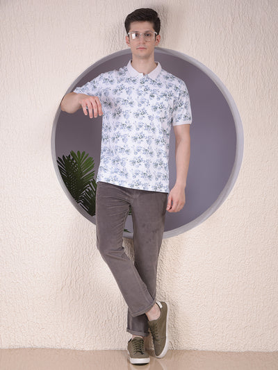 Grey Straight Corduroy Trousers