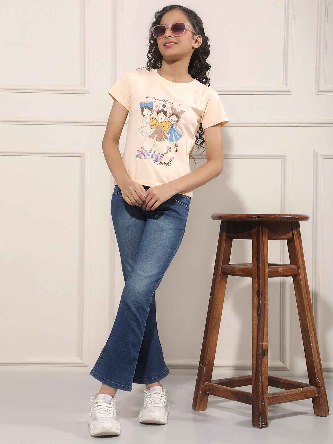 Graphic Print Beige T-Shirt