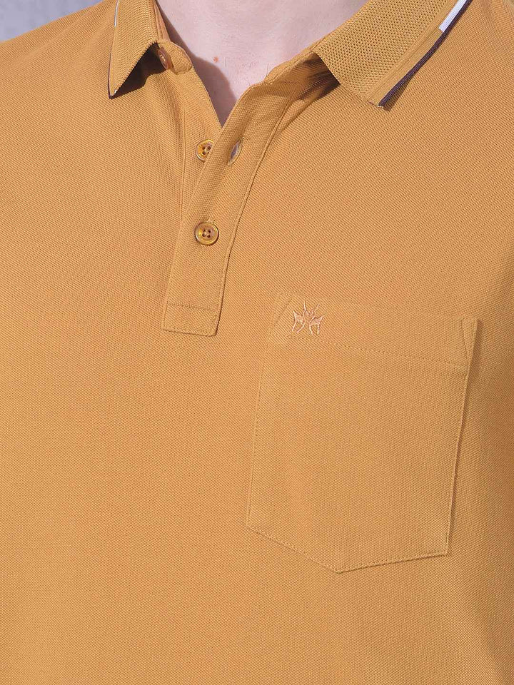 Mustard Polo Neck T-Shirt