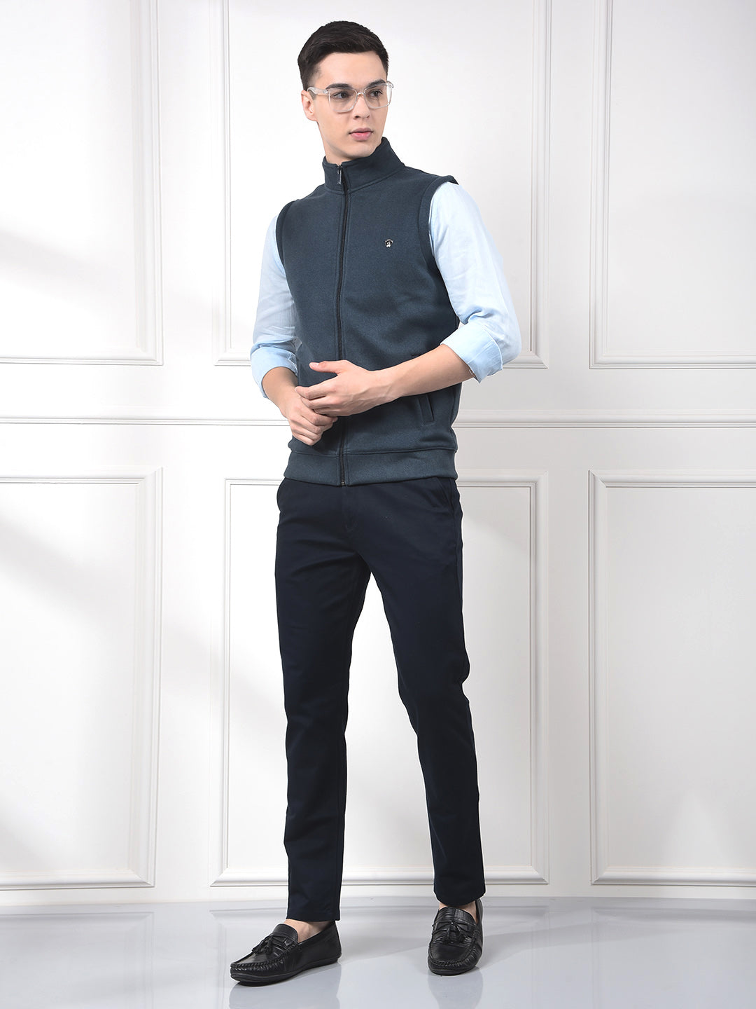 Gritty Blue Sleeveless Sweatshirt