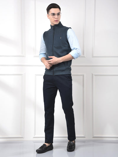 Gritty Blue Sleeveless Sweatshirt