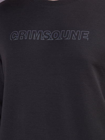Black Typographic Print Sweatshirt