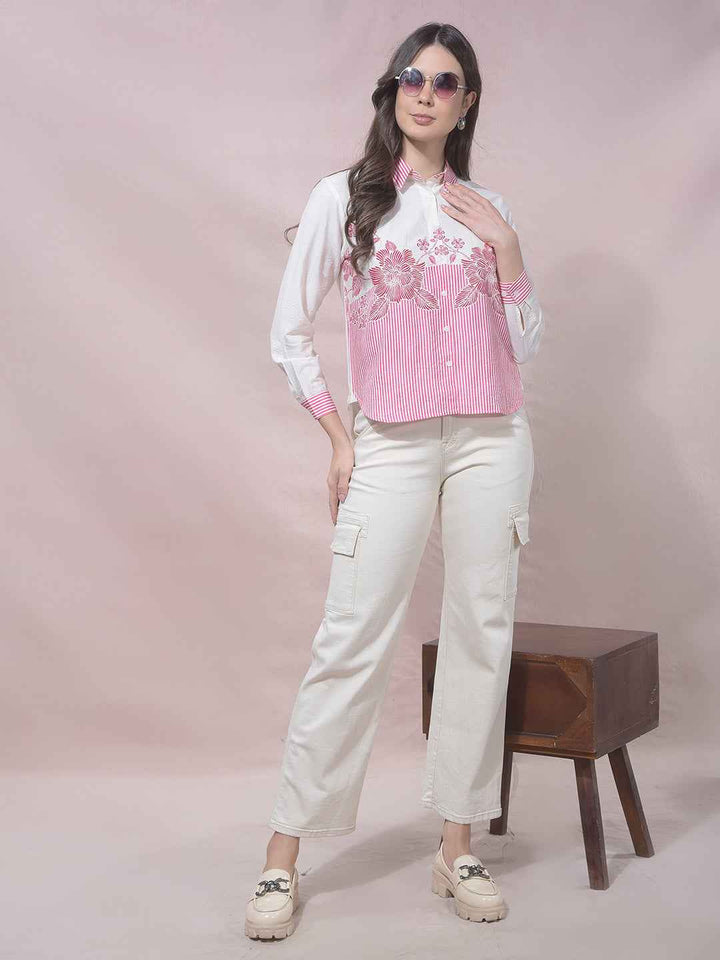 Pink Floral Print Shirt