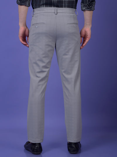 Streamlined Grey Checked Trousers