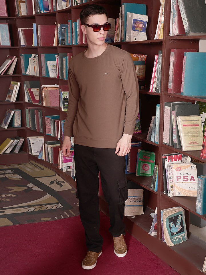 Structured Terracotta Brown Sweatshirt