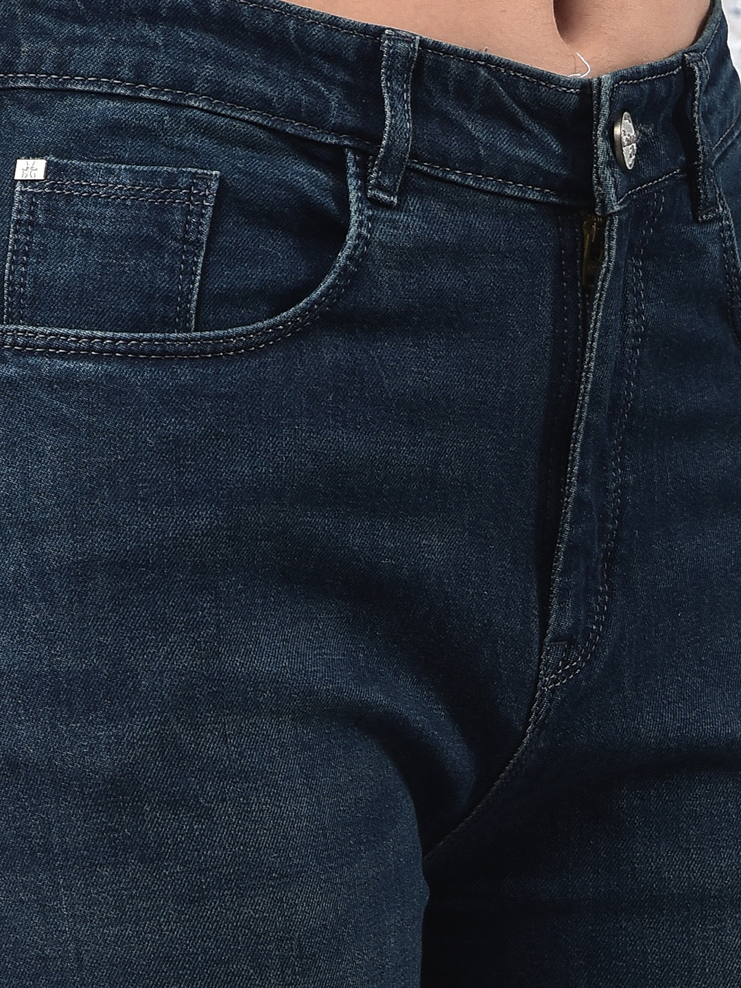 Blue 100% Cotton Baggy Jeans