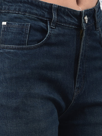 Blue 100% Cotton Baggy Jeans