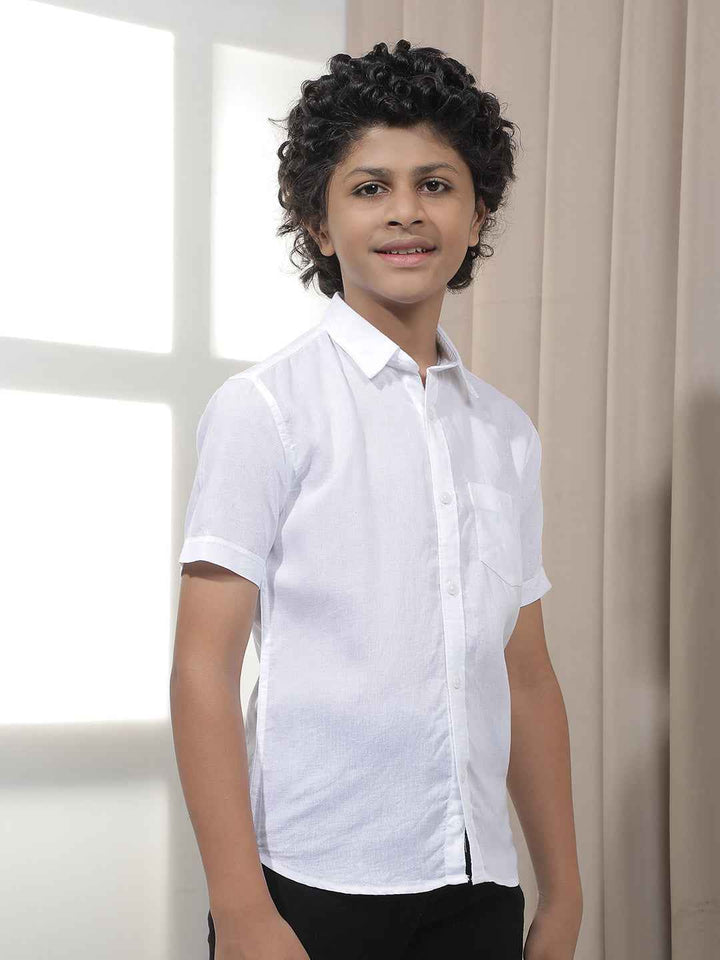 Pure White Linen Casual Shirt