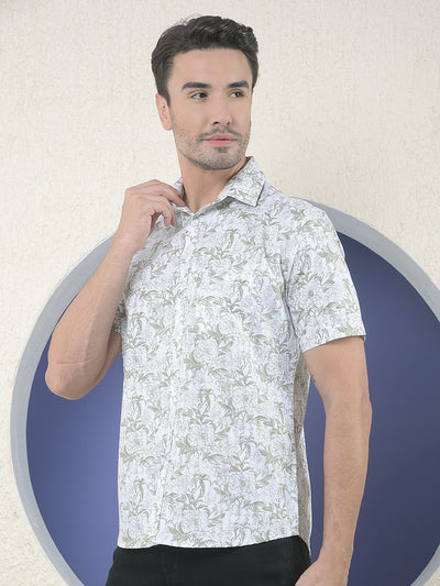 Grey Floral Printed Shirt