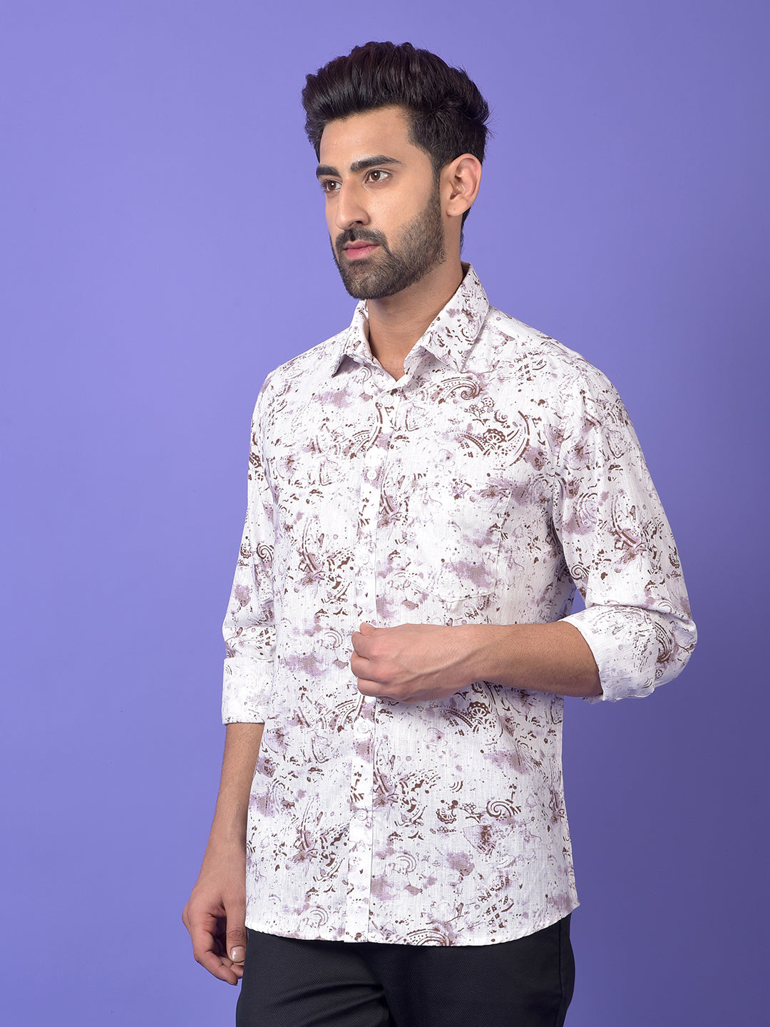 Brown Printed Shirt