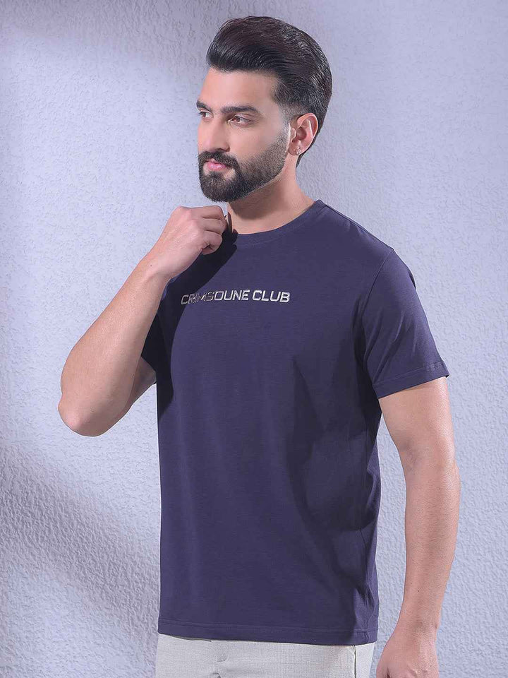 Purple Typographic Print T-Shirt