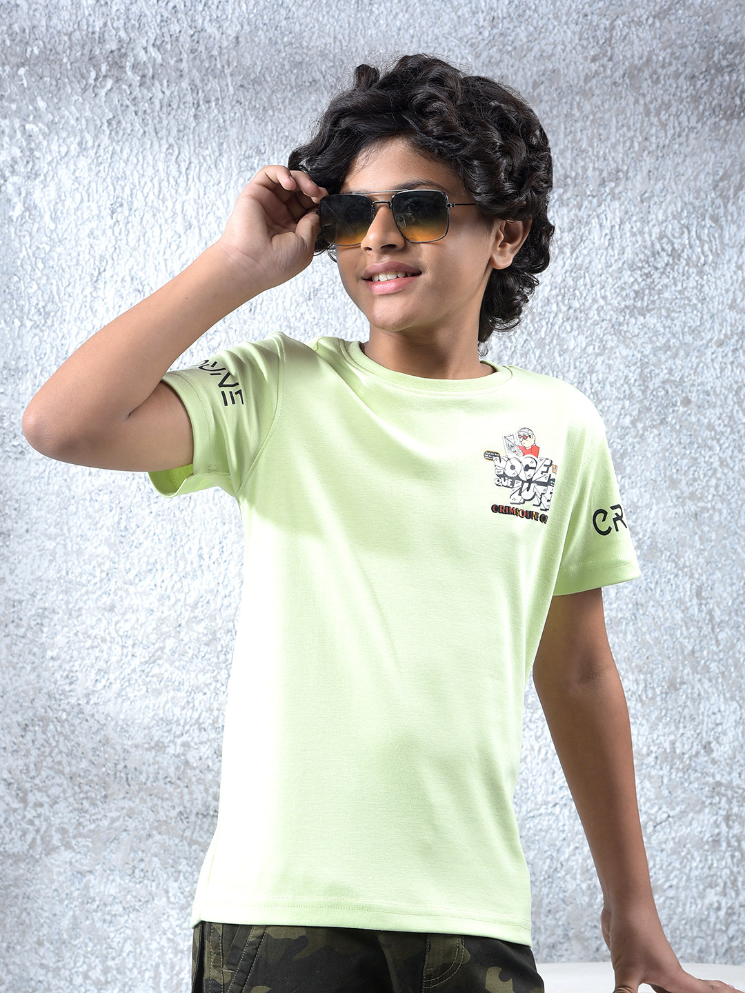 Green Typographic Print T-Shirt