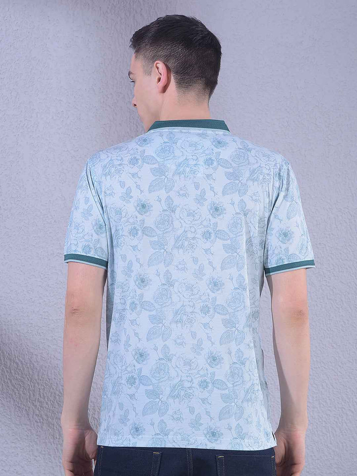 Blue Floral Print T-Shirt