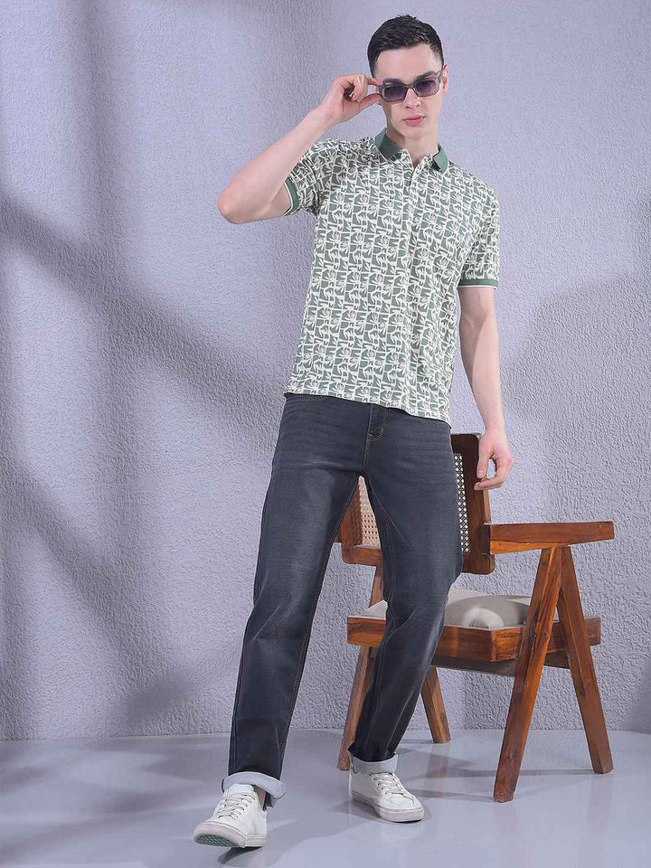 Green Floral Print T-Shirt