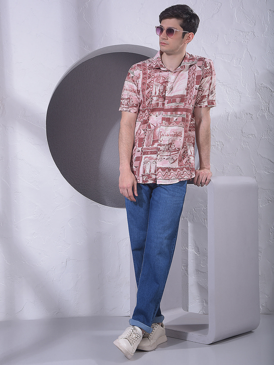 Rust Brown Heritage Print Shirt