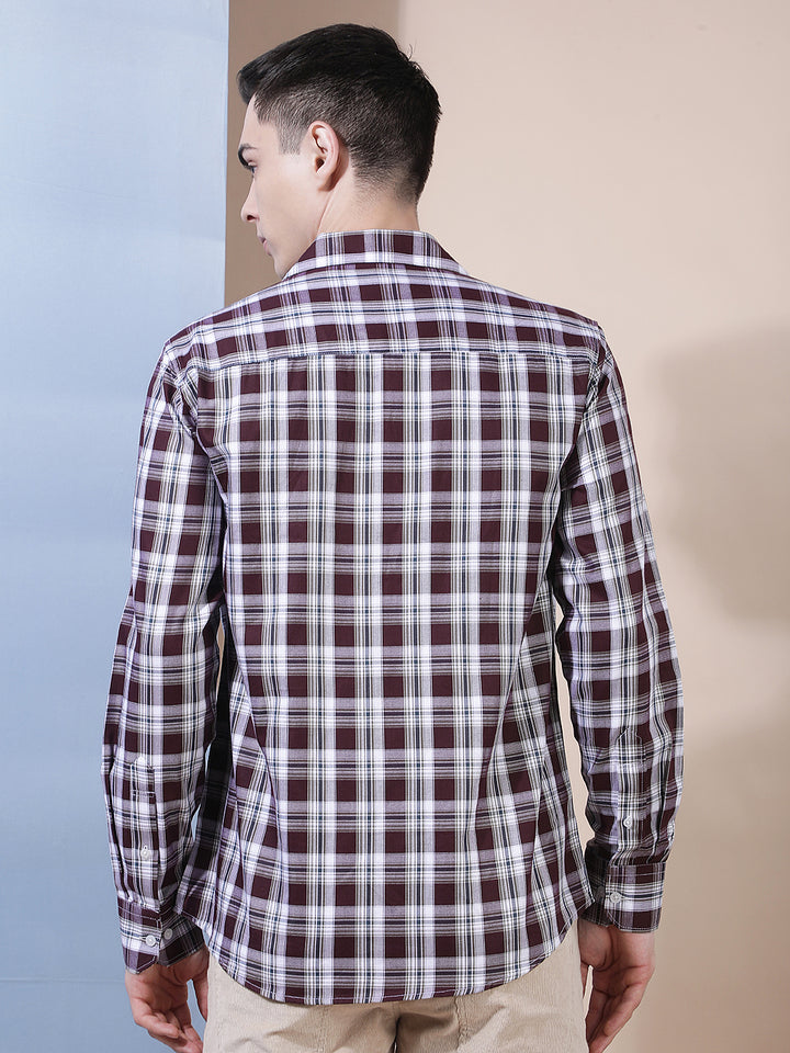 Classic Cinnamon Brown Checked Shirt