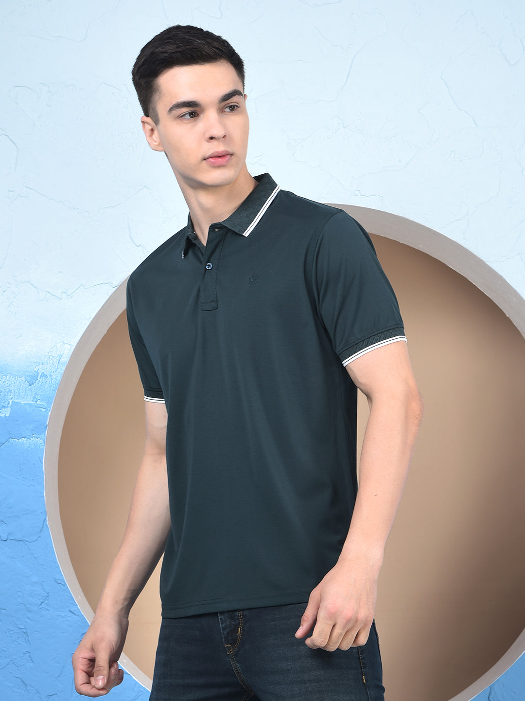 Green Polo-Neck T-Shirt