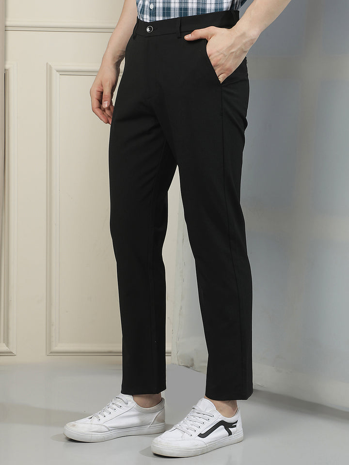 Relaxed Raven Black Chino Trousers