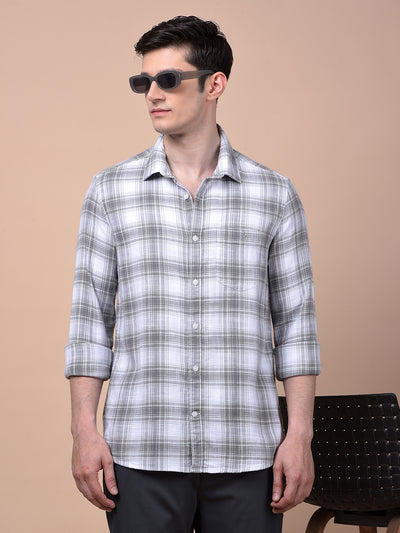 Green Checked 100% Cotton Shirt