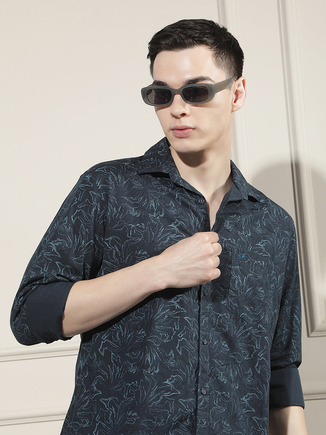 Blue Abstract Print Shirt