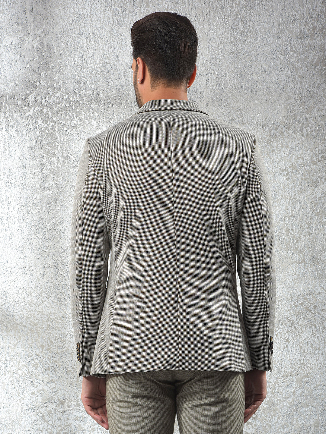 Brown Notched Lapel Single-Breasted Blazer
