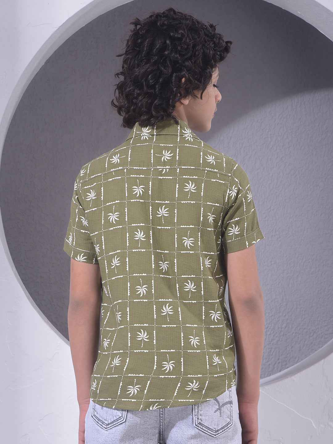 Green Botanical Print 100% Cotton Shirt
