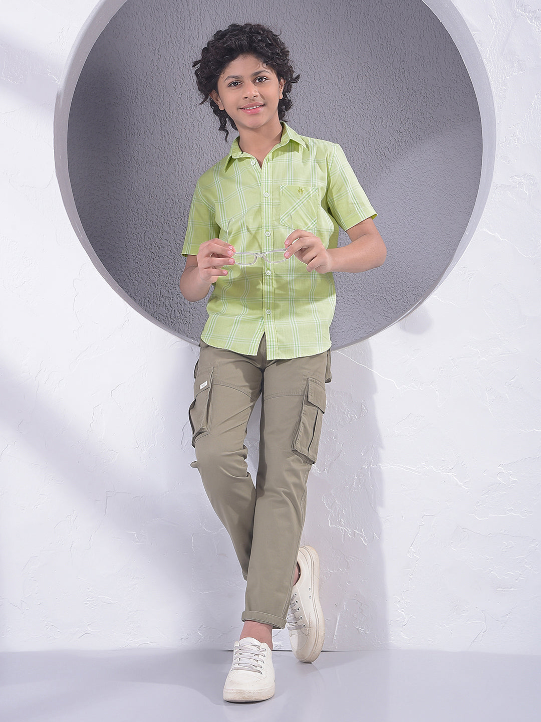 Green Checked 100% Cotton Shirt