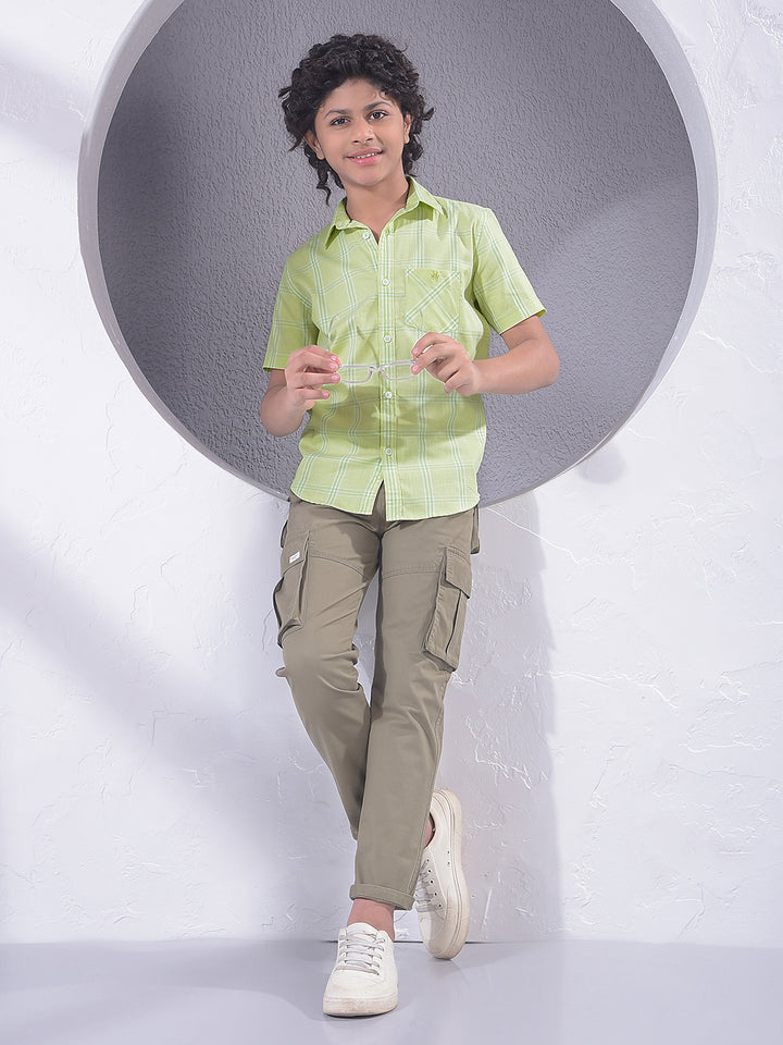 Green Checked 100% Cotton Shirt