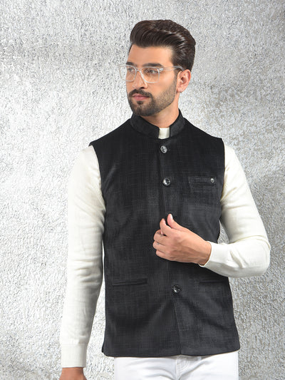 Black Printed Waist Coat