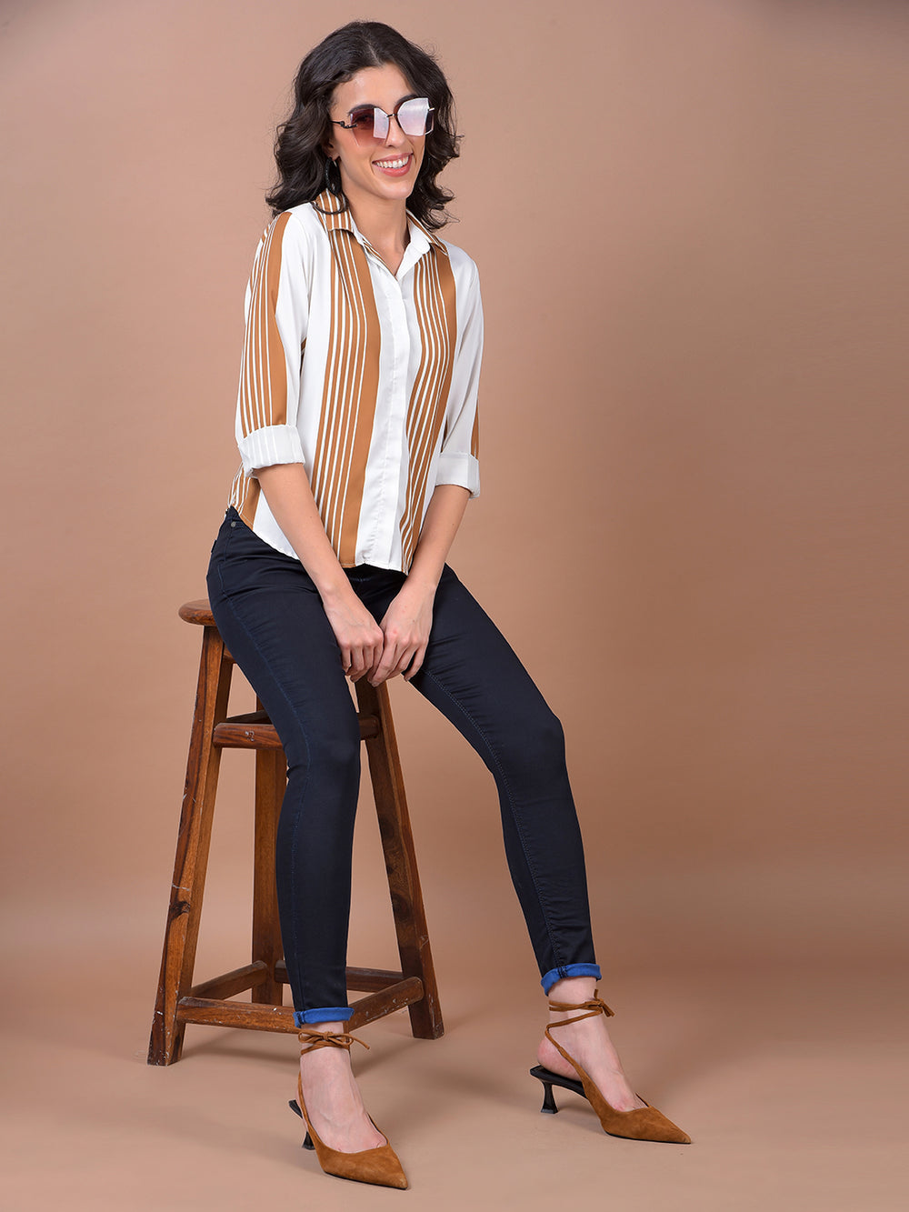 Mustard Horizontal Stripes Shirt