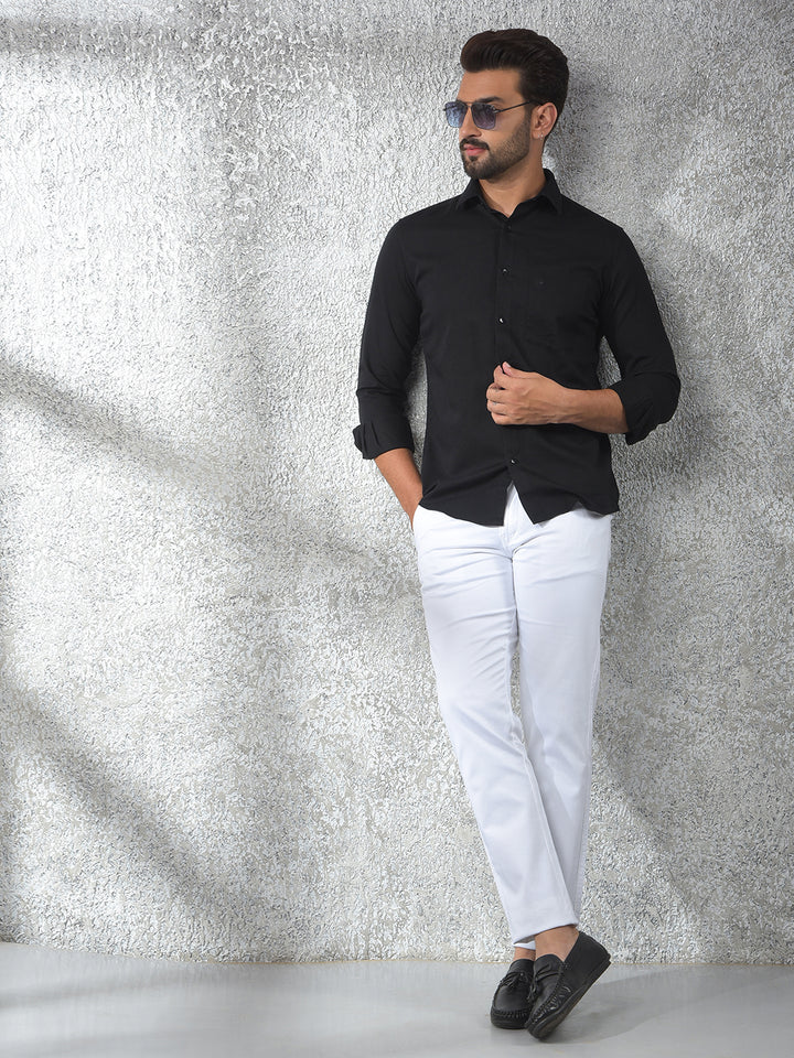 Sharp Fit Black Shirt
