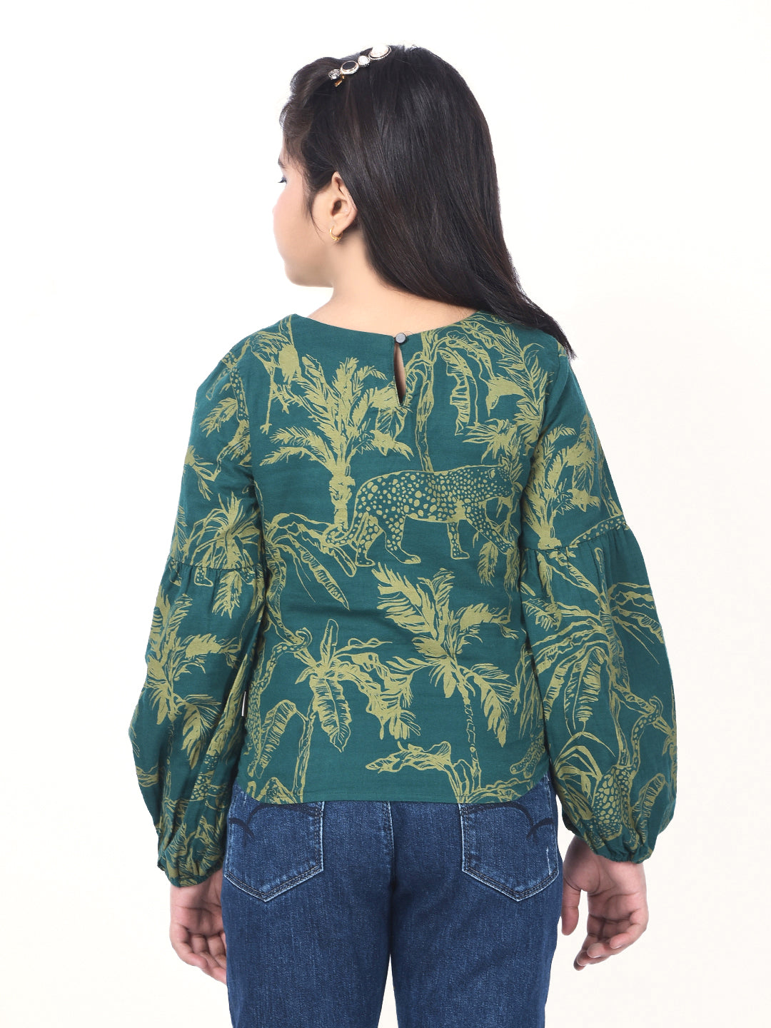 Green Printed 100% Cotton Top