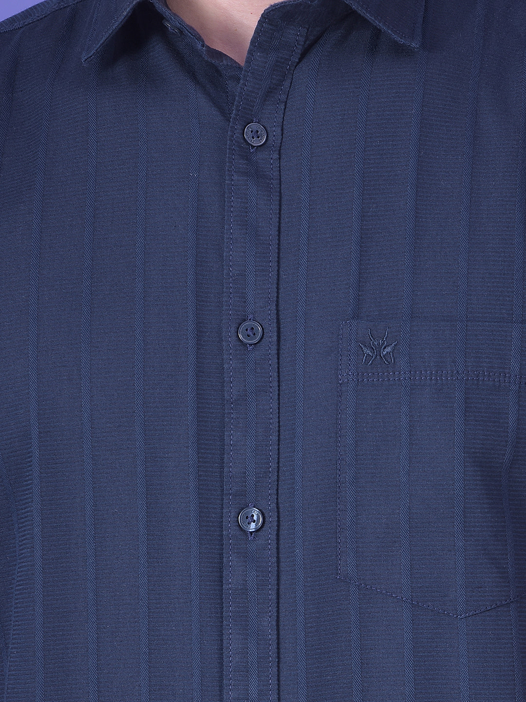 Blue Verticle Striped Shirt