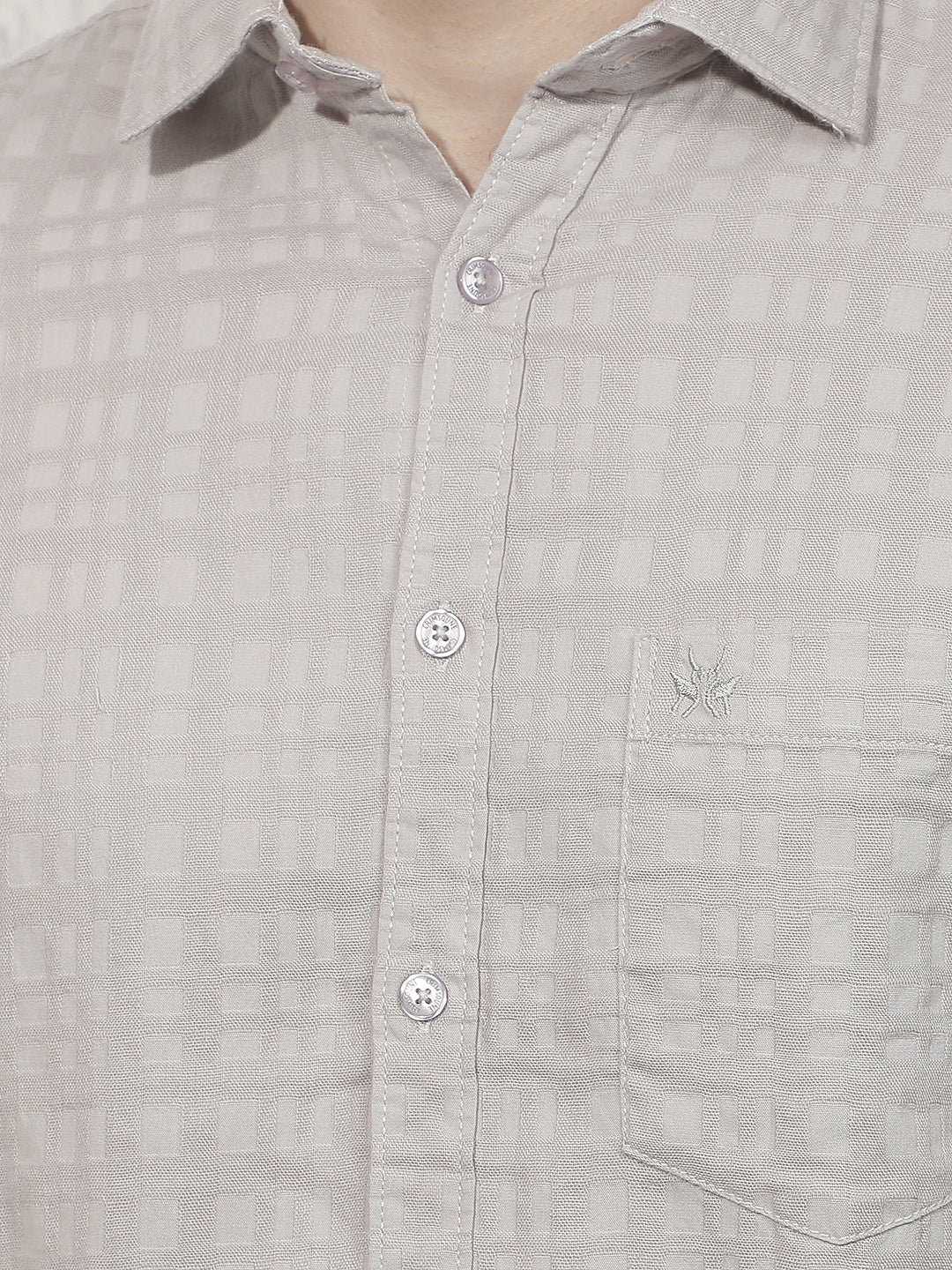 Grey Jacquard 100% Cotton Shirt