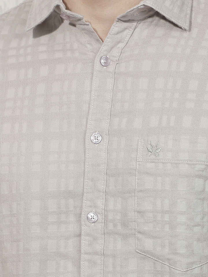 Grey Jacquard 100% Cotton Shirt