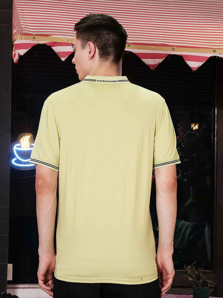 Yellow Polo Neck T-Shirt