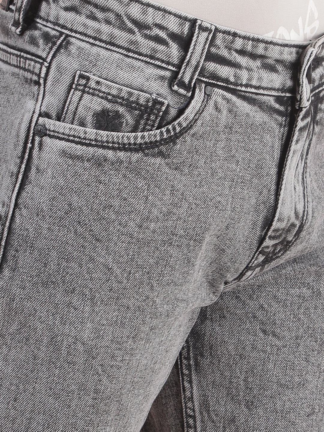 Grey Heavy-Fade Baggy Jeans