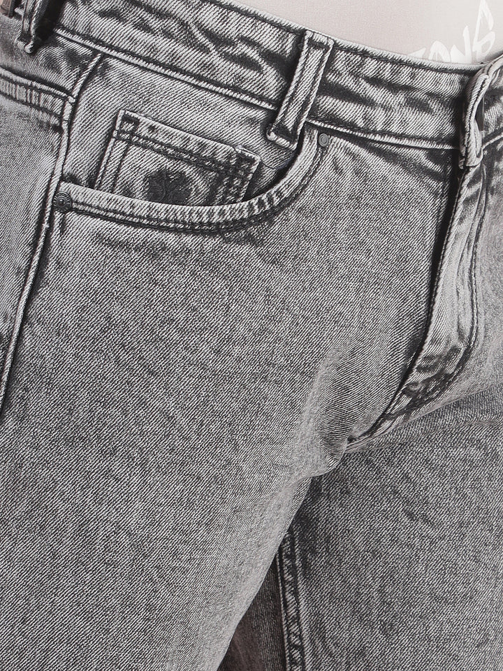 Grey Heavy-Fade Baggy Jeans